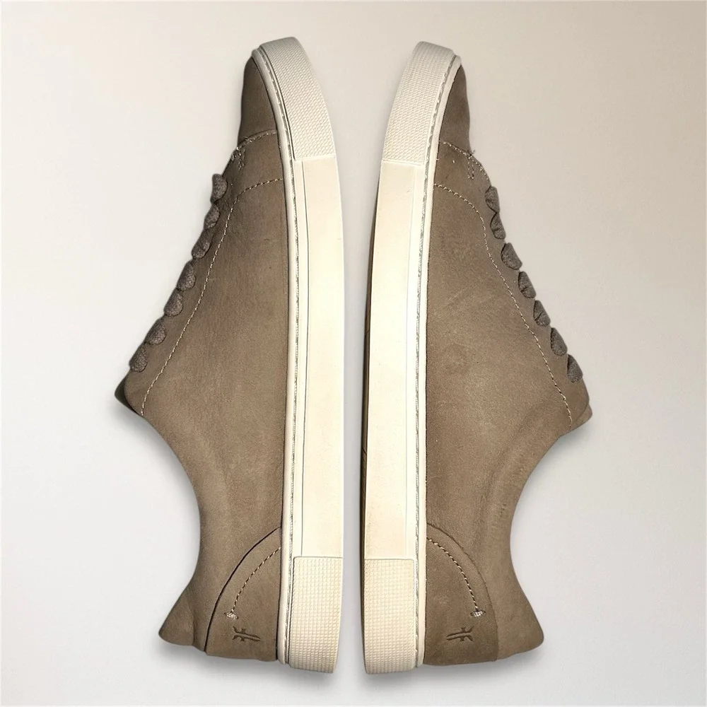 Frye Womens 9 Taupe Nubuck Leather‎ Sneakers Lace Up Casual Minimalist Street